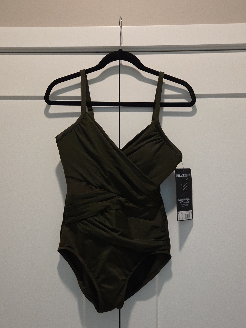Miraclesuit Olive One-Piece Womens Swimsuit with Wrap Front